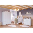 Ver imagem 2 de Quarto de Bebê com Guarda Roupa Cômoda Encanto e Berço Harmonia com Capitone Permóbili Baby Branco/m