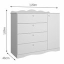 Ver imagem 5 de Quarto de Bebê com Guarda Roupa Cômoda Encanto e Berço Harmonia com Capitone Permóbili Baby Branco/m