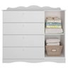 Quarto de Bebê com Guarda Roupa Cômoda Encanto e Berço Harmonia com Capitone Permóbili Baby Branco/m - 11