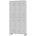 Ver imagem 3 de Armário Roupeiro De Aço Vestiário Academia 6 Portas Locker Cinza