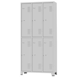 Armário Roupeiro De Aço Vestiário Academia 6 Portas Locker Cinza - 14