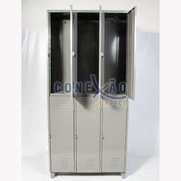 Armário Roupeiro De Aço Vestiário Academia 6 Portas Locker Cinza - 8