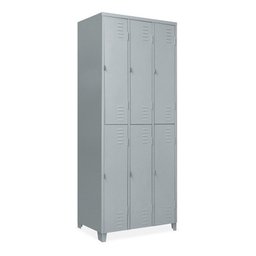 Armário Roupeiro De Aço Vestiário Academia 6 Portas Locker Cinza - 2