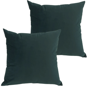 Kit 2 Capa Almofada Veludo Lisa 43x43 Ziper - Musgo