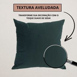 Kit 2 Capa Almofada Veludo Lisa 43x43 Ziper - Musgo - 3