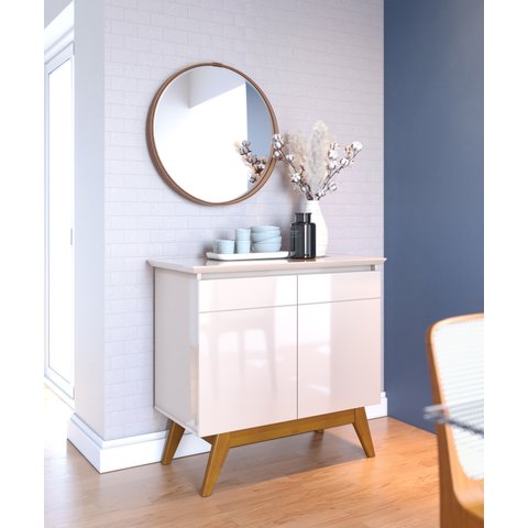 Buffet Aparador Sala de Estar e Jantar Luxo Quarto Retrô CLASSIC 2P - OFFWHITE
