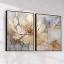 Ver imagem 3 de Quadro Decorativo Flor Dourada Kit 2 Quadros