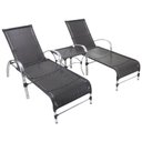 Ver imagem 1 de 2 Espreguiçadeiras Garden e Mesa em Alumínio para Piscina - Preto