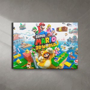 Quadro em Canvas  Mario 3D World  80x120 Borda Infinita