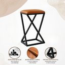 Ver imagem 3 de Kit 2 Banqueta 50 cm Moderno Cozinha Bancada Couro Sintético