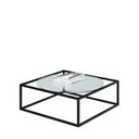 Ver imagem 1 de Mesa De Centro Sala 84x84x35cm Aço Preto e Vidro Industrial Moon Don Castro Decor