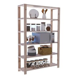 Estante Modular 6 Prateleiras Madeira Pinus P/ Cozinha Technox Marrom - 3