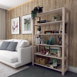 Estante Modular 6 Prateleiras Madeira Pinus P/ Cozinha Technox Marrom - 2