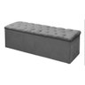 KIT Cabeceira Mais Calçadeira Bau CAPTONE Casal 140 cm Para Cama Box MIRAGE Suede CINZA Allianz Deco - 3