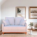 Ver imagem 2 de Sofa 2 Lugares Sena Confortavel para Sala Hotel Linho Creme