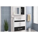 Ver imagem 1 de Conjunto Banheiro c/Espelho Atenas 65cm Branco/Preto MGM