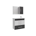 Ver imagem 2 de Conjunto Banheiro c/Espelho Atenas 65cm Branco/Preto MGM