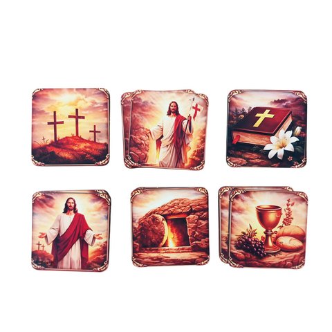 Super Jogo da Memória Catolico a Pascoa de Jesus de 6 Pares Mdf