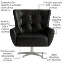 Ver imagem 5 de Poltrona Decorativa Malta Base Giratoria Courino Tcs 724 Moll