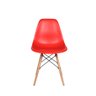 Kit 5 Cadeiras Charles Eames Eiffel Vermelha Base Madeira - Impex Design - 3