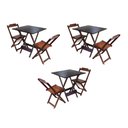 Ver imagem 1 de Kit 5 Conjuntos de Mesa Dobravel com 2 Cadeiras de Madeira 70x70 para Restaurante e Bar - Imbuia