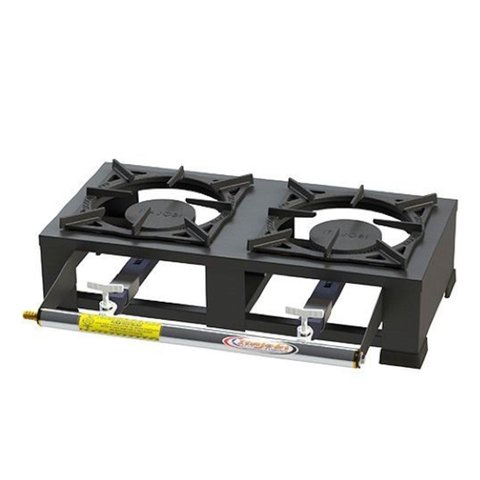Fogão Portátil 2 Boca Baixa Pressão com Grelha 20x20