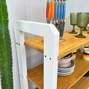 Ver mais imagens de Aparador Linea Ample Moderno 4 Prateleiras 100cm Nozes e Branco Artfactory Design