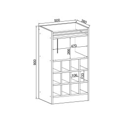 Bar Multiuso com Adega 12 Espaços Branco - 2