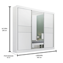 Ver imagem 2 de Guarda Roupa Mdf Cristal Ripado 3 Portas Branco