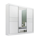 Ver imagem 1 de Guarda Roupa Mdf Cristal Ripado 3 Portas Branco