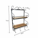 Ver imagem 4 de Prateleira 2 Andares Rústica Porta Tempero e Condimento de Parede Cozinha Luxuosa