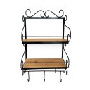 Ver imagem 3 de Prateleira 2 Andares Rústica Porta Tempero e Condimento de Parede Cozinha Luxuosa