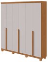 Ver imagem 1 de Guarda-Roupas Casal Alonzo 6 Portas 4 Gavetas s/ Espelho 100% MDF c/ Pés - Lp - Rei de Casa Amendoa 