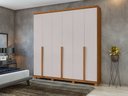 Ver imagem 7 de Guarda-Roupas Casal Alonzo 6 Portas 4 Gavetas s/ Espelho 100% MDF c/ Pés - Lp - Rei de Casa Amendoa 