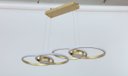 Ver imagem 3 de Pendente Moderno Aros Dourado 88cm Led 36w 3000k Bivolt 14524-pl