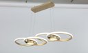 Ver imagem 2 de Pendente Moderno Aros Dourado 88cm Led 36w 3000k Bivolt 14524-pl