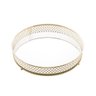 Bandeja redonda de metal dourado com espelho 20 cm - 1