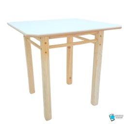 Conjunto Mesa Mesinha com 2 Bancos Banquetas Banquinhos de Madeira para Crianças - 4