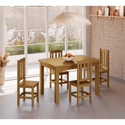 Conjunto Sala de Jantar 120x88 com 4 Cadeiras Diamante - Nemargi:nogueira - 2