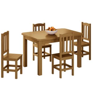 Conjunto Sala de Jantar 120x88 com 4 Cadeiras Diamante - Nemargi:nogueira
