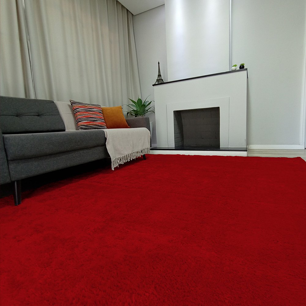 Tapete Macio Vermelho 2x2.50 Antiderrapante Inspira Comfort - 2