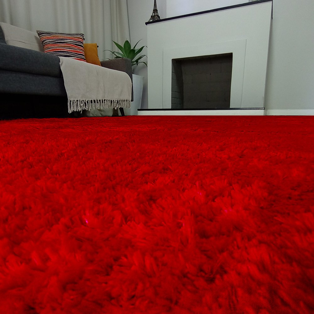 Tapete Macio Vermelho 2x2.50 Antiderrapante Inspira Comfort - 5