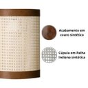 Ver imagem 3 de Lustre Eclipse Moderno Rattan Detalhes em Couro Sintético:branco