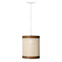Ver imagem 2 de Lustre Eclipse Moderno Rattan Detalhes em Couro Sintético:branco