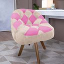 Ver imagem 1 de Poltrona Paloma Escritório Sala Giratória Madeira Suede Bege e Suede Pink - Dominic Decor