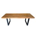 Ver imagem 2 de Conjunto Mesa Industrial Lanna 1,80m Ferragem Preta com 2 Bancos Industrial Lanna