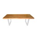 Ver imagem 2 de Conjunto Mesa Industrial Lanna 2,20m Ferragem Branca com Banco Industrial Lanna