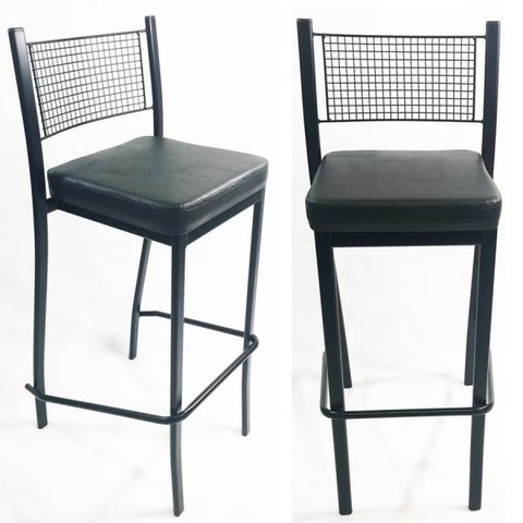 Kit 2 Banquetas EMPILHÁVEL Preta altura 65cm assento preto - Poltronas do Sul