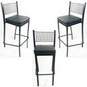 Ver imagem 1 de Kit 3 Banquetas EMPILHÁVEL Preta altura 65cm assento preto - Poltronas do Sul