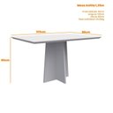Ver imagem 2 de Mesa Sala de Jantar 135cm Tampo MDF/Vidro Moderno Marrom/Ype/Preto